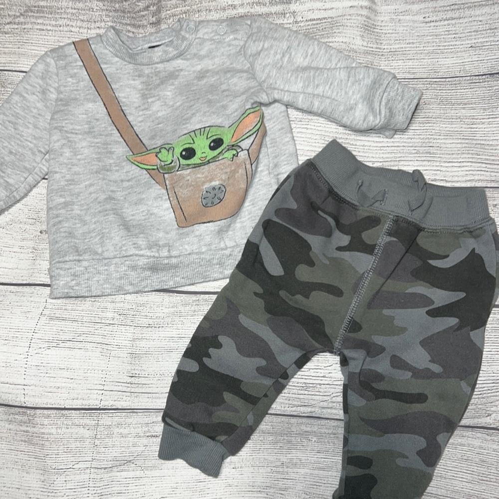 Star Wars Grogu sweatshirt set size 3-6 months